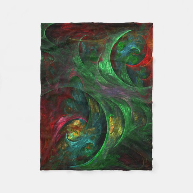 Manta Polar Génesis Arte abstracto verde (Anverso)