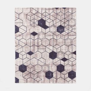 Manta Polar Geometría isométrica del patrón hexágono inoxidabl