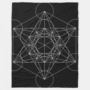 Manta Polar Geometría sagrada: Cubo blanco y negro de Metatron