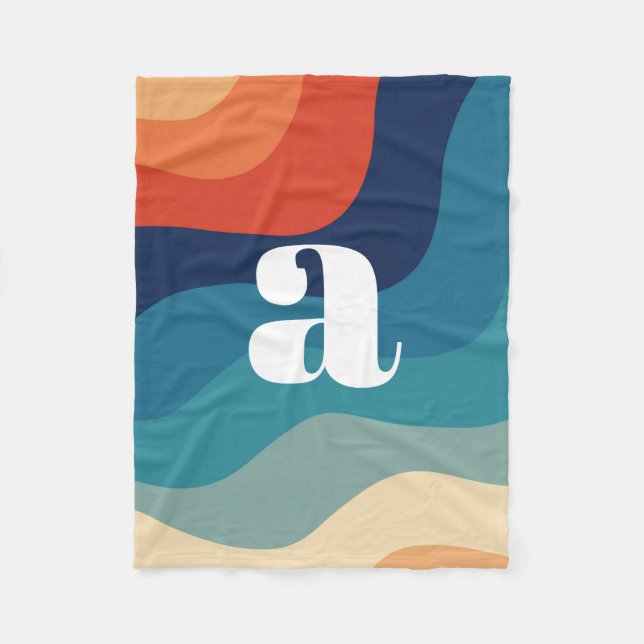 Manta Polar Geometric Mid Century Retro Waves Rainbow Trendy (Anverso)
