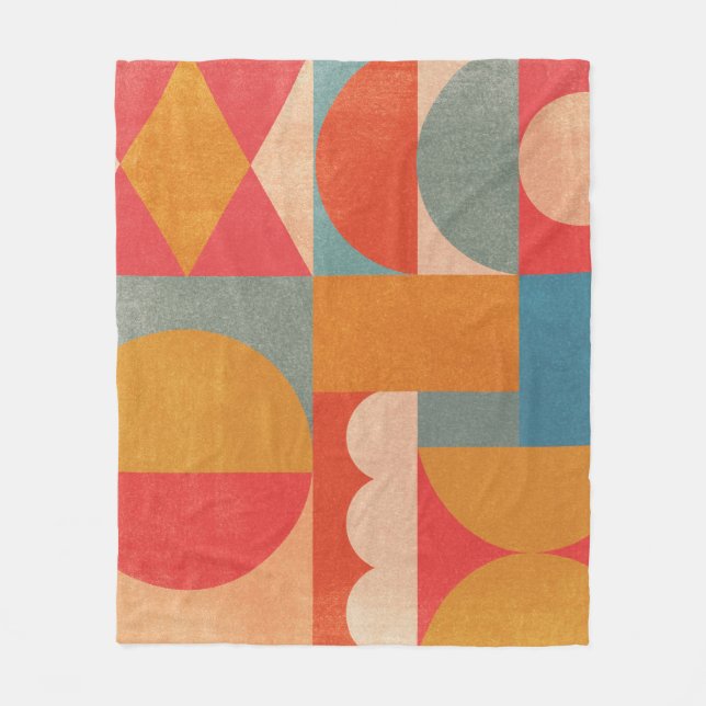 Manta Polar Geométrico abstracto: textura de papel de época (Anverso)