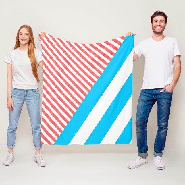 Manta Polar geométrico, abstracto, textura, patrón, rojo, azul (In situ)