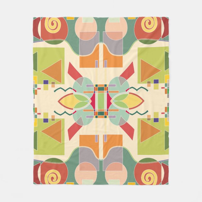 Manta Polar Geométrico artístico: patrón colorido sin foco (Anverso)