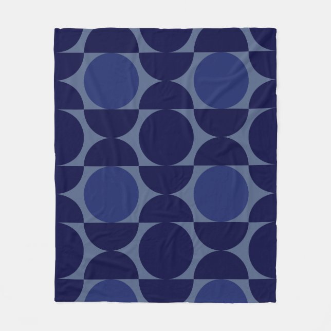 Manta Polar Geométrico azul retro (Anverso)