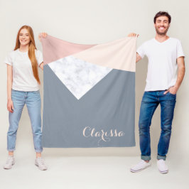 Manta Polar geométrico beige gris del oro color de rosa de