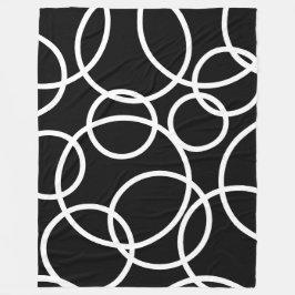 Manta Polar Geométrico Círculos Blancos Negro Moderno Resumen