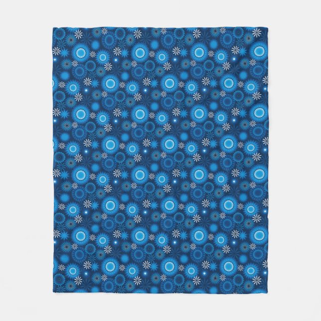 Manta Polar Geométrico Moderno Azul (Anverso)
