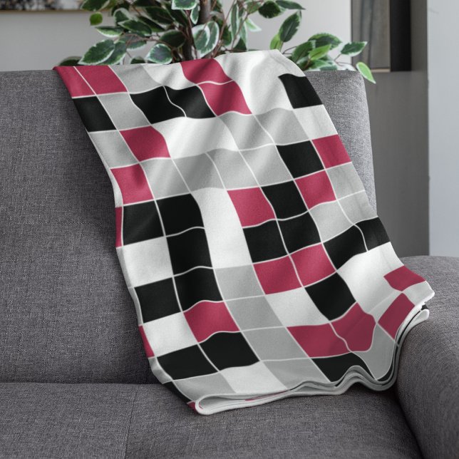 Manta Polar Geométrico moderno de gris negro magenta (Subido por el creador)
