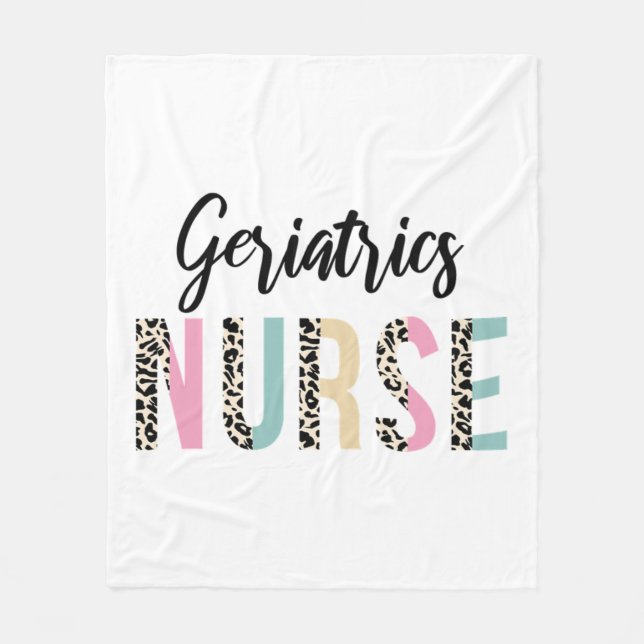 Manta Polar Geriatría Enfermera Cute Leopard Design - Gracioso (Anverso)