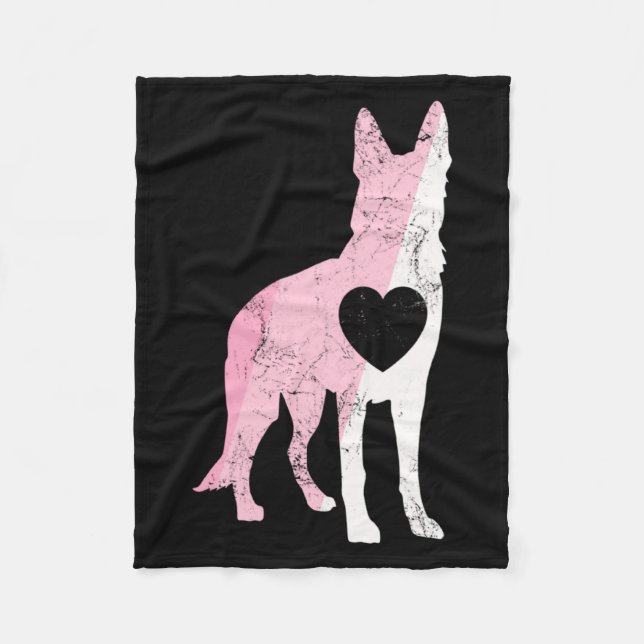 Manta Polar German Shepherd Valentines Day Cud Love Dog  (Anverso)