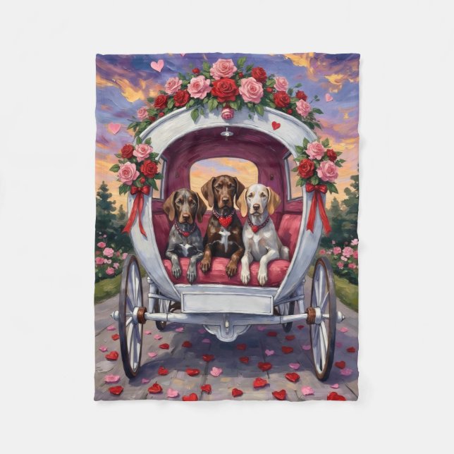 Manta Polar German Shorthaired Pointer  Dog Valentine's Day  (Anverso)