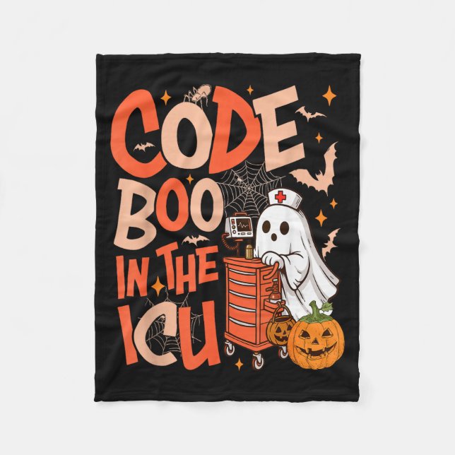 Manta Polar Ghost Code Boo In The Icu Nursing Nurse Halloween  (Anverso)