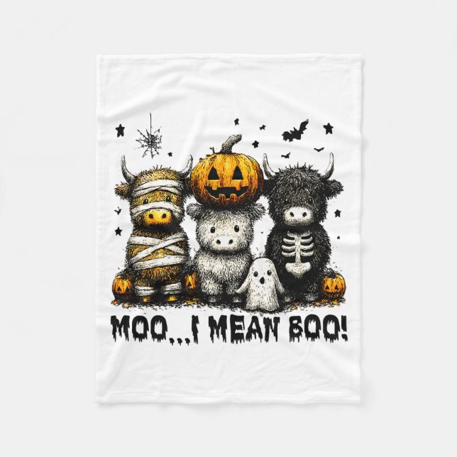 Manta Polar Ghost Cow Moo I Mean Boo Halloween Outfit Funny Co (Anverso)