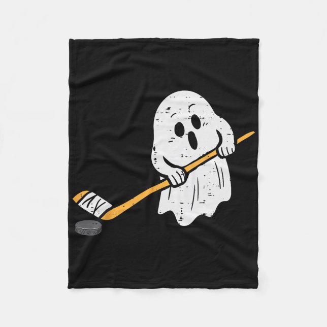 Manta Polar Ghost Playing Ice Hockey Halloween Costume Sports  (Anverso)