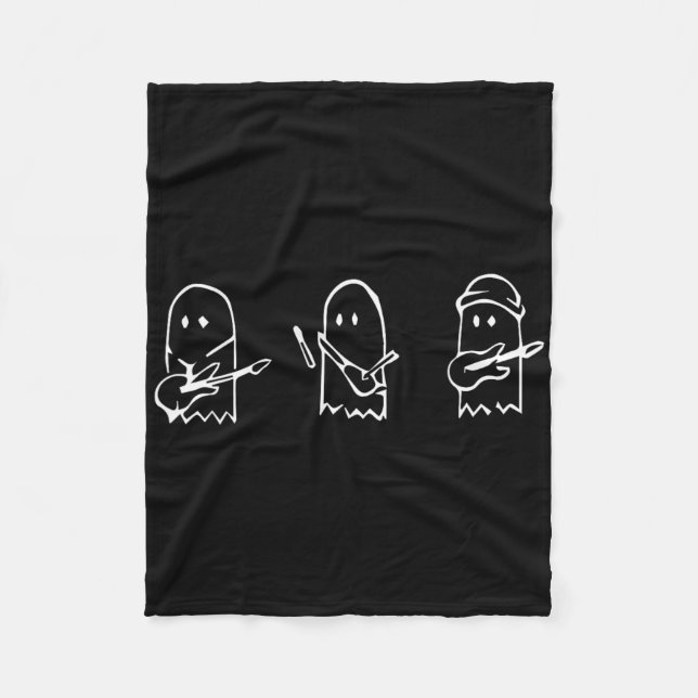 Manta Polar Ghost Tocando Guitarra Lazy Halloween Disstume Div (Anverso)