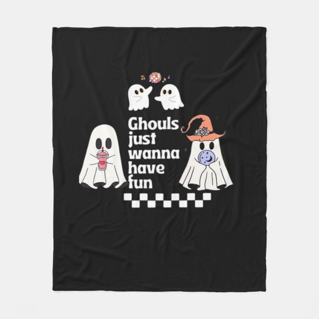 Manta Polar Ghouls Solo Quiere Divertirse Con Vibes De Otoño (Anverso)