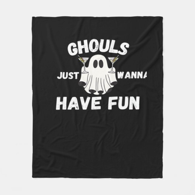 Manta Polar Ghouls Solo quiere divertirse - Funny Cockt Hallow (Anverso)