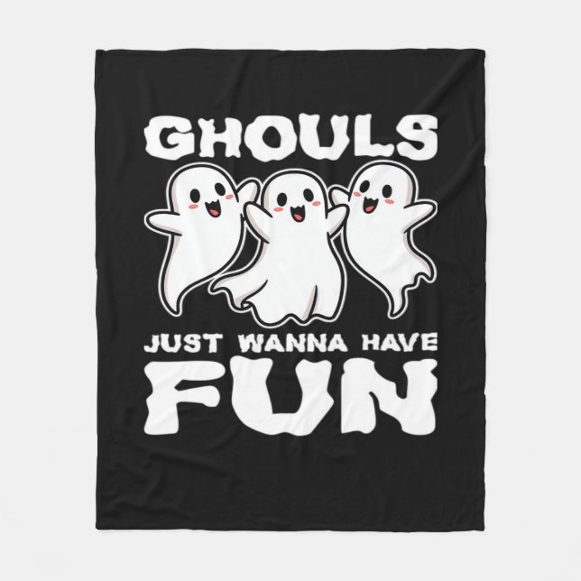 Manta Polar Ghouls solo quiere divertirse - regalo de Hallowee (Anverso)