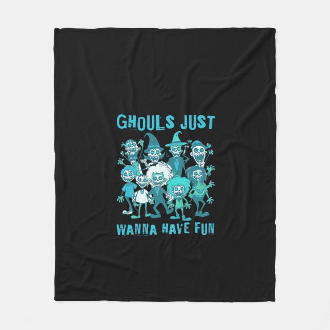Manta Polar Ghouls solo quiere divertirse - Spooky Design Grap (Anverso)