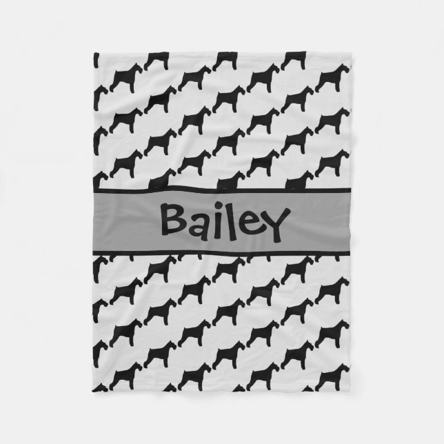 Manta Polar Giant Schnauzer Dog Silhouette PERSONALIZADO (Anverso)
