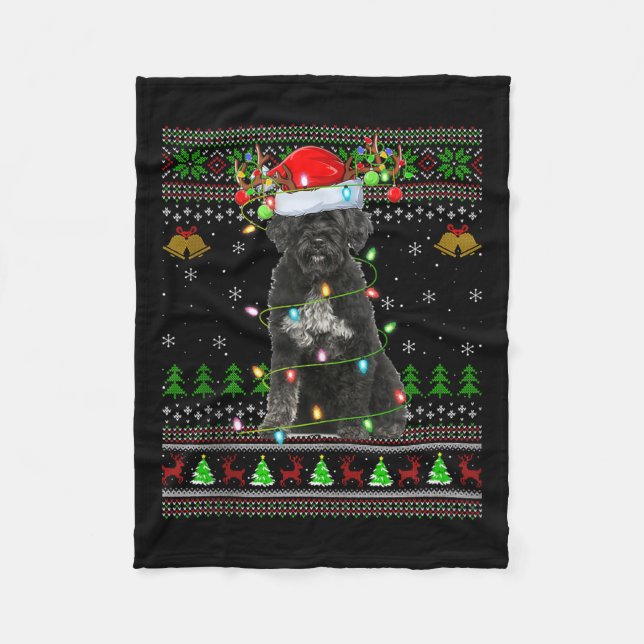 Manta Polar Giant Schnauzer Dog Ugly Christmas Sweaters Holida (Anverso)