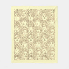 Manta Polar Gibson chicas Victoriana patrón mujer crema oro