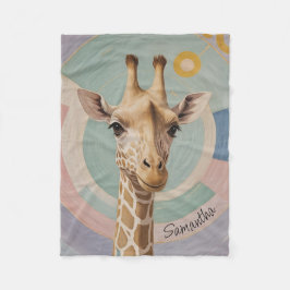 Manta Polar Gigante suave: Pastel Giraffe