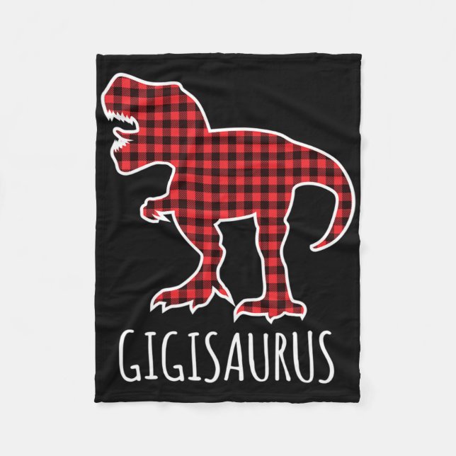 Manta Polar Gigisaurus Buffalo Plaid Dinosaur Divertido Combin (Anverso)