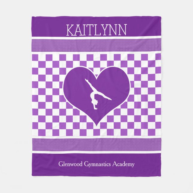 Manta Polar Gimnasia a cuadros púrpura preciosa con el (Anverso)