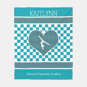 Manta Polar Gimnasia a cuadros verde verde azulada con el