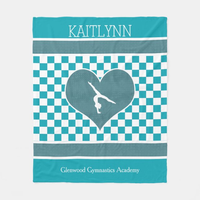 Manta Polar Gimnasia a cuadros verde verde azulada con el (Anverso)