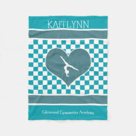 Manta Polar Gimnasia a cuadros verde verde azulada con el