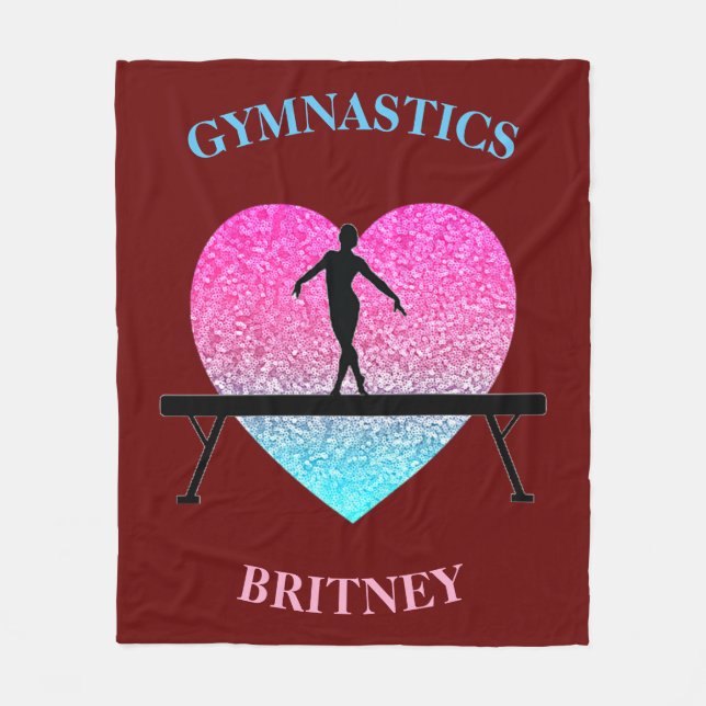 Manta Polar Gimnasia Beam Sparkle Heart Burgundy (Anverso)