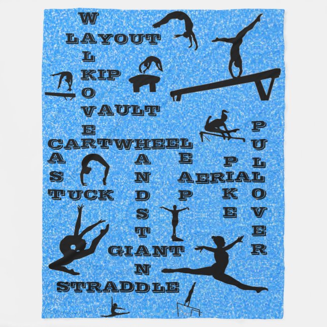 Manta Polar Gimnasia Crosswords Skills Blue Purpurina (Anverso)