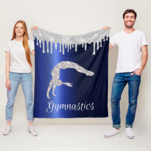Manta Polar Gimnasia de espuma de plata metálica azul marina