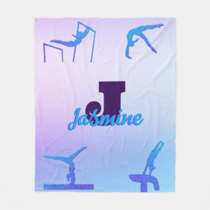 Manta Polar Gimnasia Giratoria Azul Morado Monograma Personali