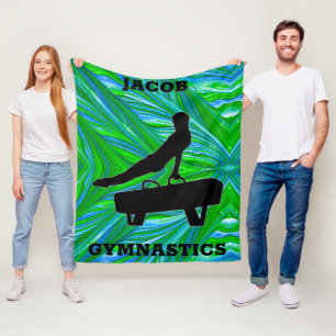 Manta Polar Gimnasia masculina Caballo con Arcos Verde Azul