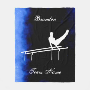 Manta Polar Gimnasia masculina Negro, Azul, Blanco con nombre