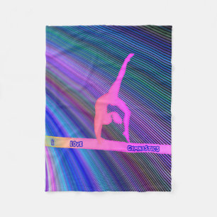 Manta Polar Gimnasia: "Me encanta la gimnasia", frazada.