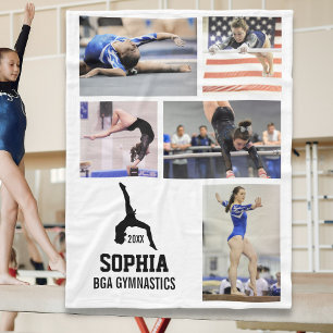 Manta Polar Gimnasia personalizada 5 Nombre de Collage de foto