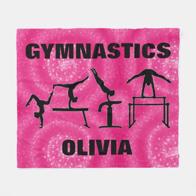 Manta Polar Gimnasia Pink Sparkle Swirls (Frente (Horizontal))