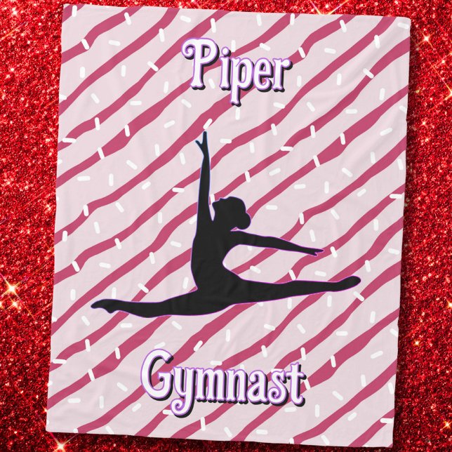 Manta Polar Gimnasia Pink White Peppermint Candy Sprinkle (Reach for the stars this holiday season! ✨🌟 You are a gymnast with limitless potential. 🤸‍♀️)