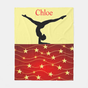 Manta Polar Gimnasia Rojo, Amarillo / Oro Estrellas Funda