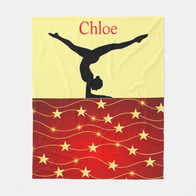 Manta Polar Gimnasia Rojo, Amarillo / Oro Estrellas Funda (Anverso)