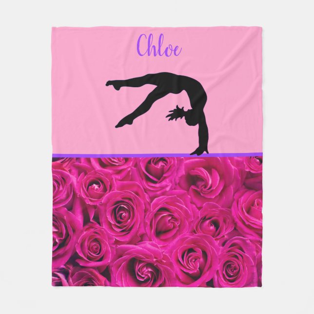 Manta Polar Gimnasia Roses Rosa Fleece Blanket (Anverso)
