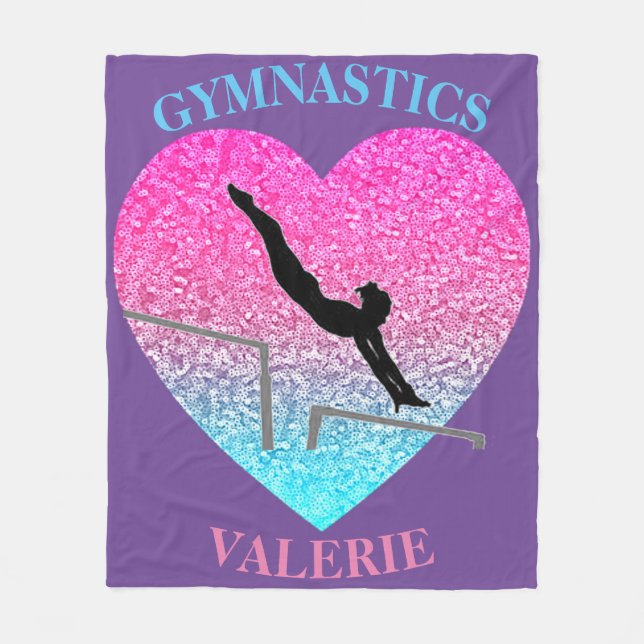 Manta Polar Gimnasia Uneven Barras Fleece Blanket con Nombre (Anverso)