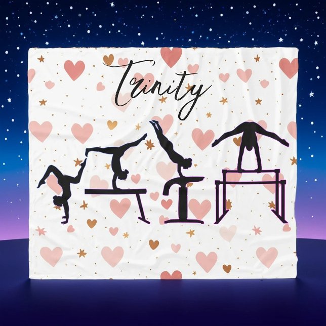 Manta Polar Gimnasia Valentine Pink Hearts Personalizados (Subido por el creador)