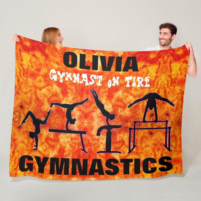 Manta Polar Gimnasta en llamas - Chicas Gimnasia Fleece Blanke (In situ)