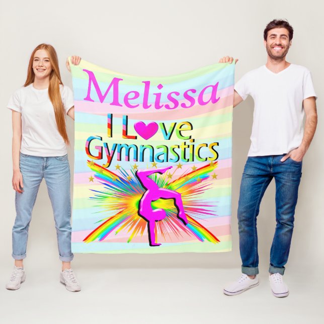 MANTA POLAR GIMNASTICS FLEECE BLANKET PERSONALIZADO PINK I LOV (In situ)