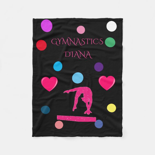 Manta Polar "GIMNASTICS" frazada con nombre personalizado. (Anverso)